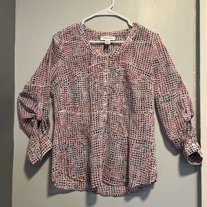 Motherhood Pink and Black Patterned Blouse